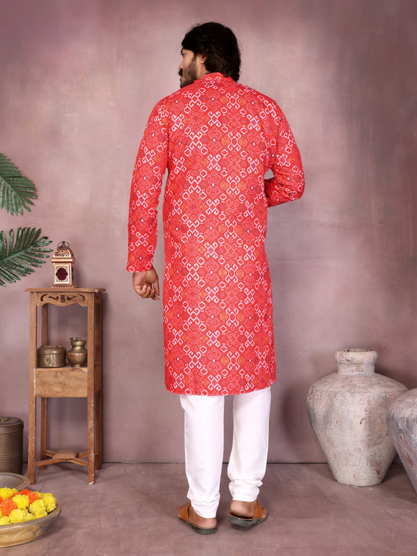 Men’s Heavy Cotton Printed Kurta Pyjama Set