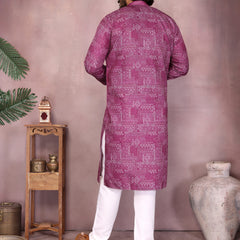 Men’s Cotton Sequence Work Kurta with Semi Cotton Chudidar