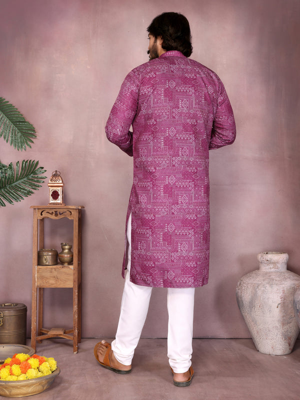 Men’s Cotton Sequence Work Kurta with Semi Cotton Chudidar