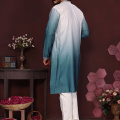 Men’s Premium Cotton Silk Embroidered Kurta with Raymond Cotton Pyjama