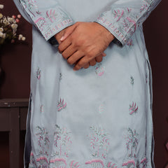 Men’s Premium Smart Silk Sequence Embroidered Kurta with Raymond Cotton Pyjama