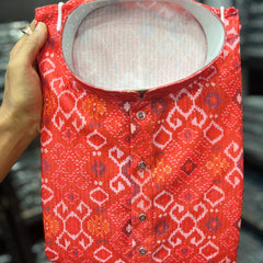 Men’s Heavy Cotton Printed Kurta Pyjama Set