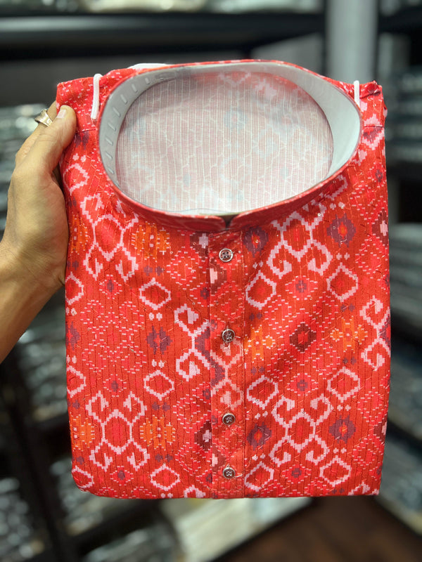 Men’s Heavy Cotton Printed Kurta Pyjama Set