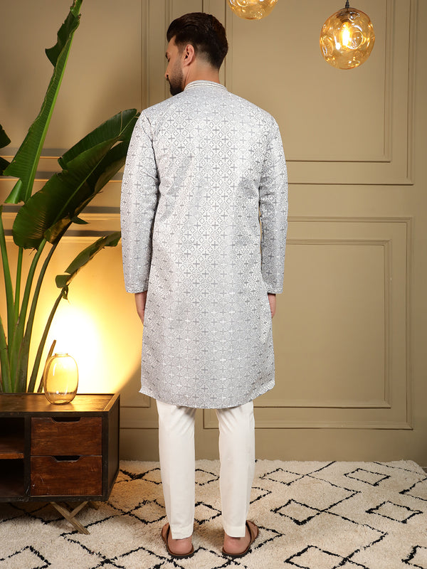 Men’s Heavy Jacquard Kurta with Semi Cotton Chudidar