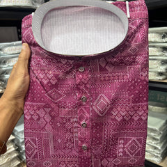 Men’s Cotton Sequence Work Kurta with Semi Cotton Chudidar