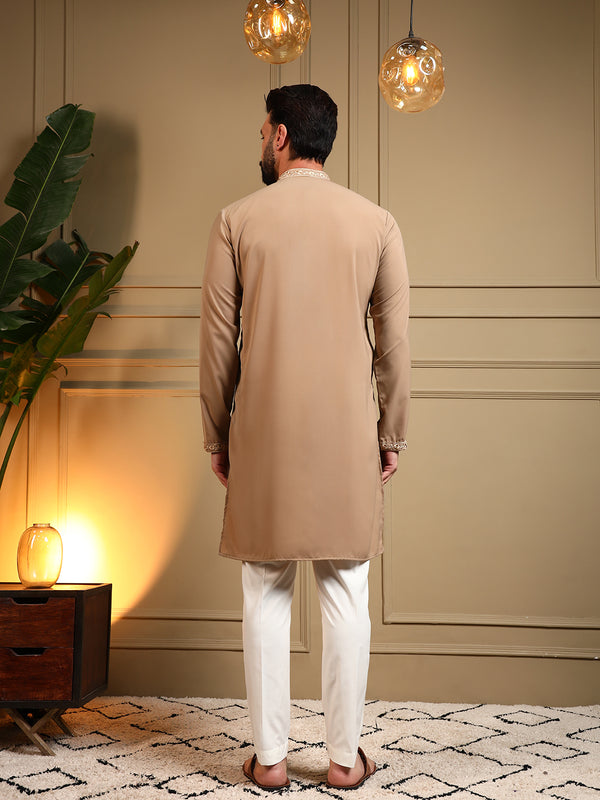 Men’s Armani Lachko Embroidered Kurta with Semi Cotton Chudidar