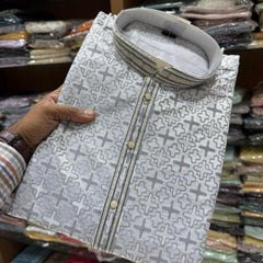 Men’s Heavy Jacquard Kurta with Semi Cotton Chudidar
