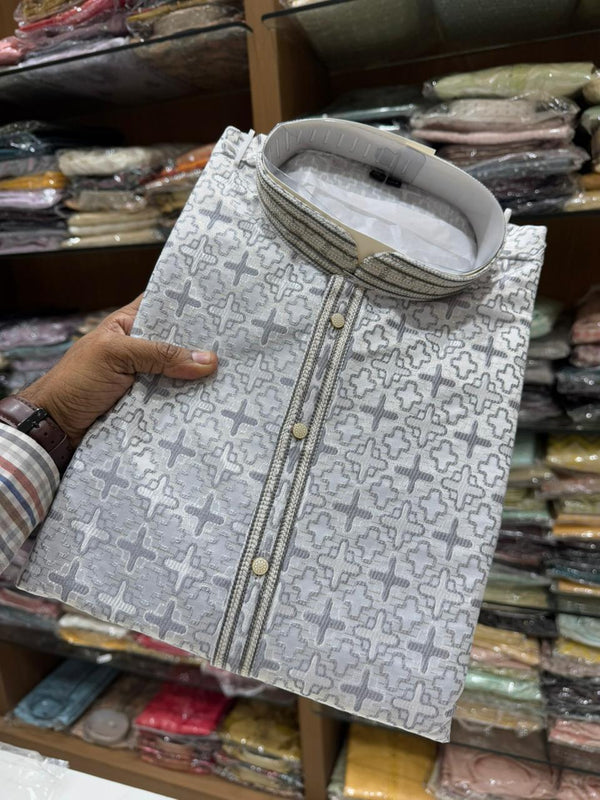 Men’s Heavy Jacquard Kurta with Semi Cotton Chudidar