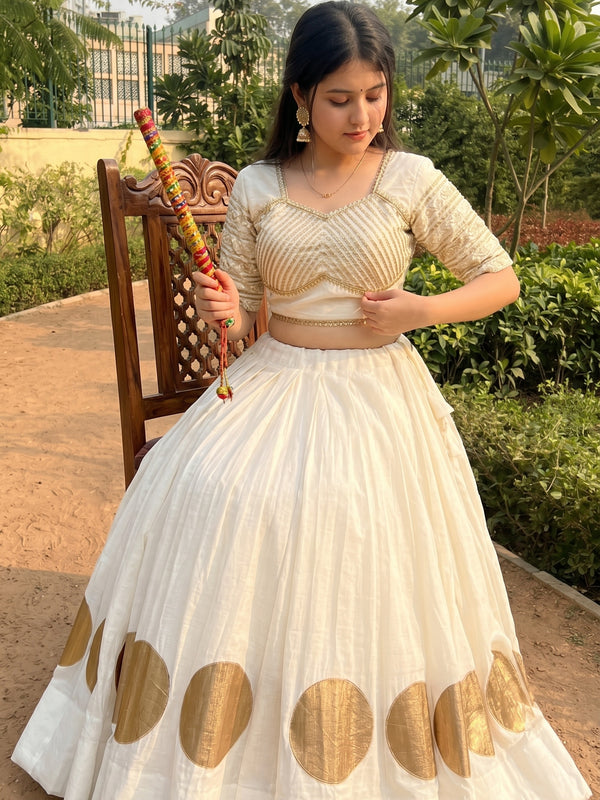Pure Roman Cotton Gota Lehenga Choli for Navratri