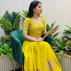 Pure Roman Cotton Gota Lehenga Choli for Navratri