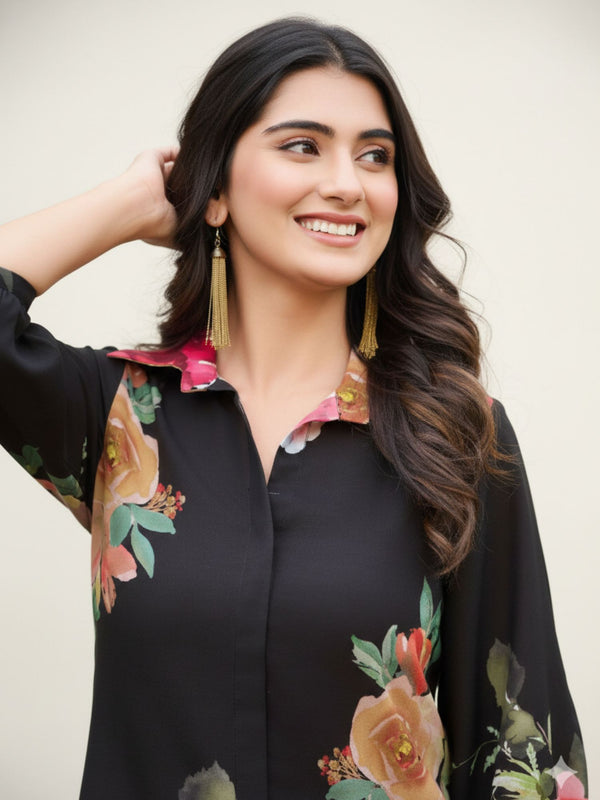Women A-Line Rayon Co-ord Set with Digital Print