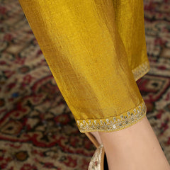 Women's Embroidered Vichitra Kurta Set with Dupatta
