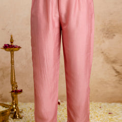 Women's Vichitra Silk Embroidered Kurta Pant Dupatta Set