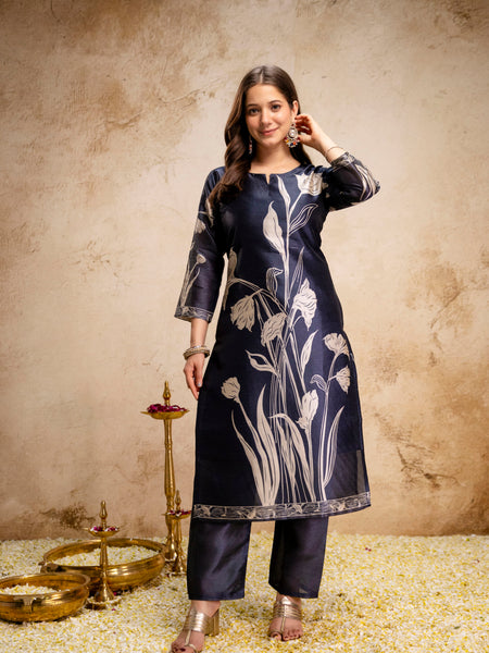 Women's Assam Silk Printed Kurta Pant Dupatta Se