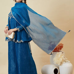 Women's Crunchy Silk Kurta With Pant & Dupatta Set