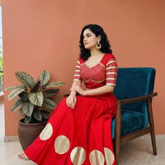 Pure Roman Cotton Gota Lehenga Choli for Navratri