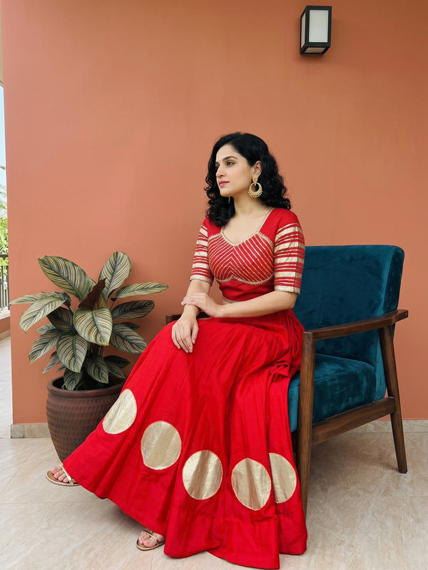 Pure Roman Cotton Gota Lehenga Choli for Navratri