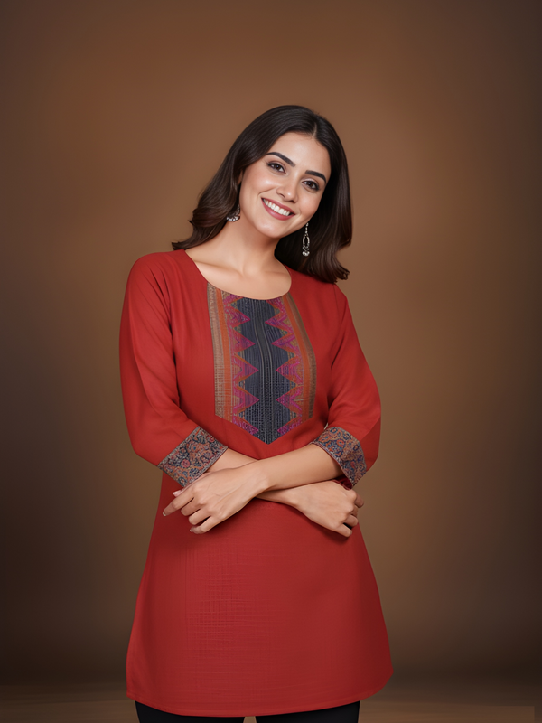 Stylish Women’s Cotton Jacquard Kurti Top