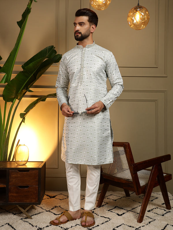 Men’s Heavy Jacquard Kurta with Semi Cotton Chudidar