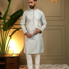 Men’s Heavy Jacquard Kurta with Semi Cotton Chudidar