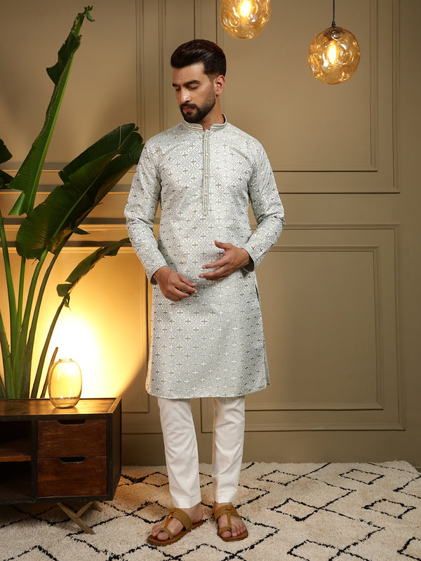 Men’s Heavy Jacquard Kurta with Semi Cotton Chudidar