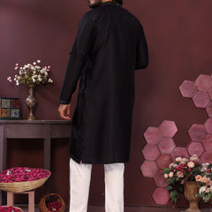 Men’s Premium Smart Silk Mirror Work Kurta with Raymond Cotton Pyjama