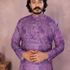 Men’s Cotton Sequence Work Kurta with Semi Cotton Chudidar