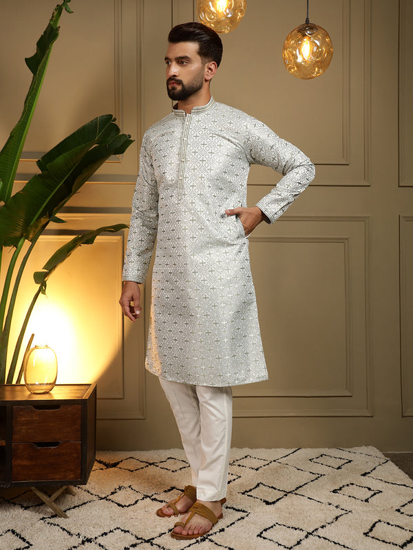 Men’s Heavy Jacquard Kurta with Semi Cotton Chudidar