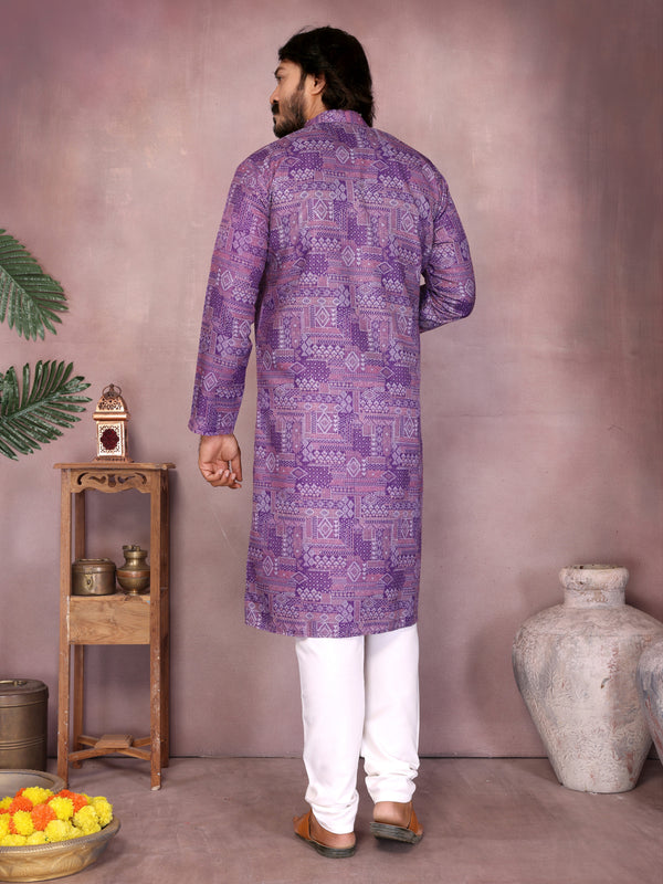 Men’s Cotton Sequence Work Kurta with Semi Cotton Chudidar