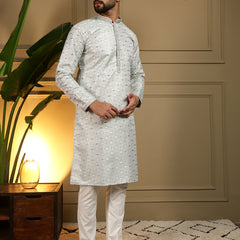 Men’s Heavy Jacquard Kurta with Semi Cotton Chudidar