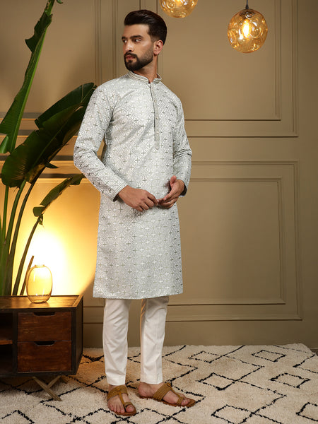 Men’s Heavy Jacquard Kurta with Semi Cotton Chudidar