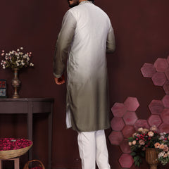 Men’s Premium Cotton Silk Embroidered Kurta with Raymond Cotton Pyjama