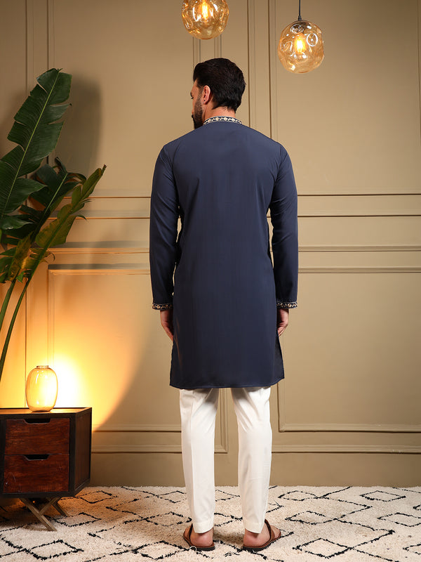 Men’s Armani Lachko Embroidered Kurta with Semi Cotton Chudidar
