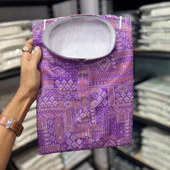 Men’s Cotton Sequence Work Kurta with Semi Cotton Chudidar