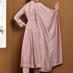 Vichitra Silk Kurta Pant Set With Vichitra Silk Dupatta
