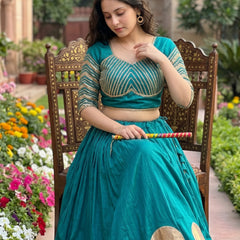 Pure Roman Cotton Gota Lehenga Choli for Navratri