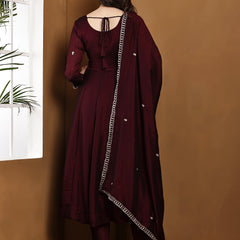 Vichitra Silk Kurta Pant Set With Vichitra Silk Dupatta