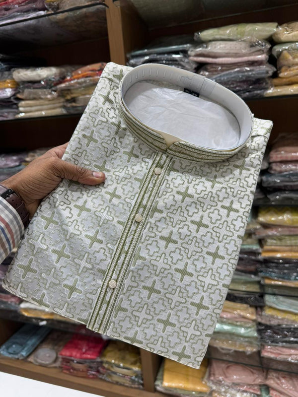Men’s Heavy Jacquard Kurta with Semi Cotton Chudidar