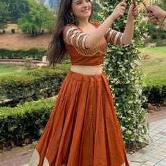 Pure Roman Cotton Gota Lehenga Choli for Navratri