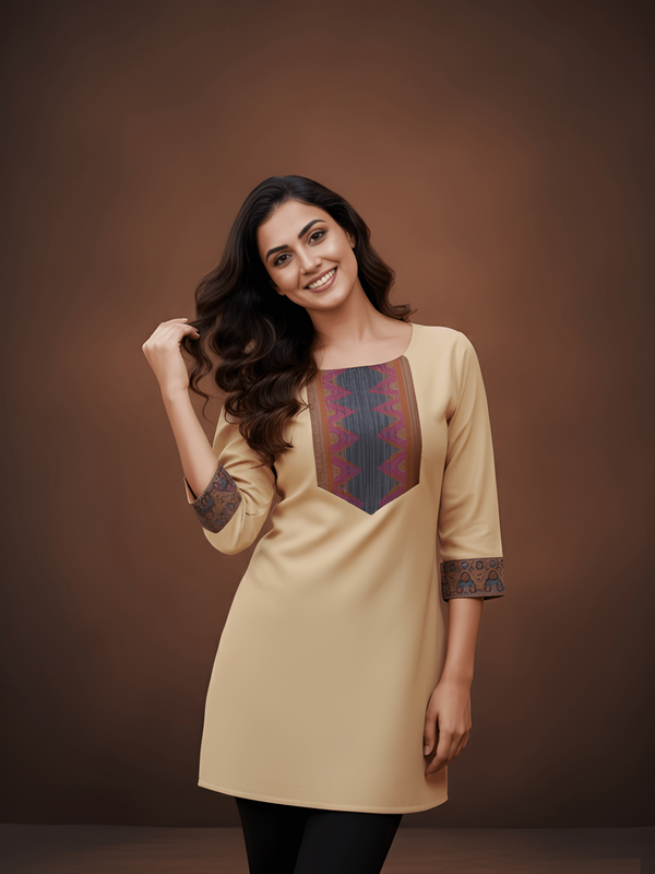 Stylish Women’s Cotton Jacquard Kurti Top