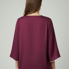 Women’s Fancy Purple Delta Silk Solid Top