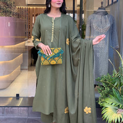 Chanderi Silk Kurta Set With Chanderi Dupatta