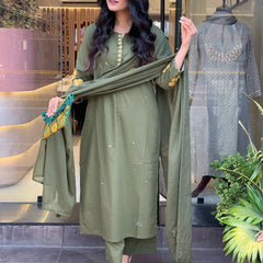 Chanderi Silk Kurta Set With Chanderi Dupatta