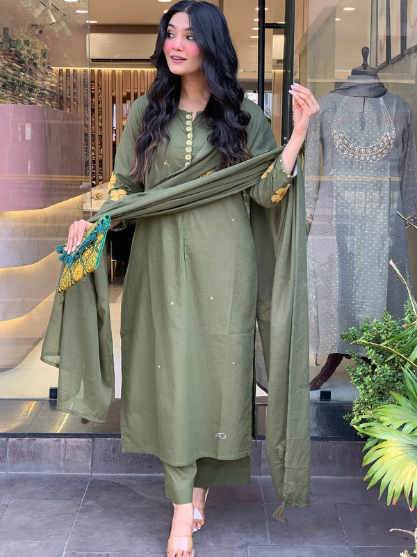 Chanderi Silk Kurta Set With Chanderi Dupatta