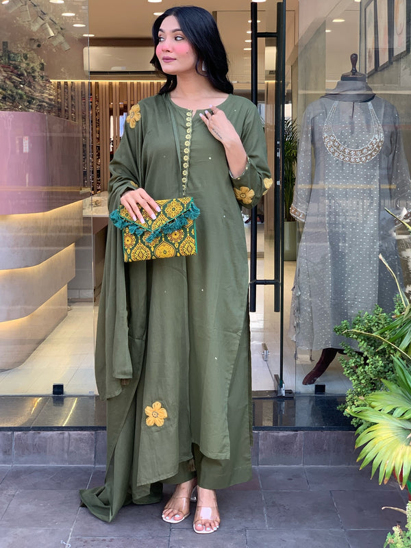 Chanderi Silk Kurta Set With Chanderi Dupatta