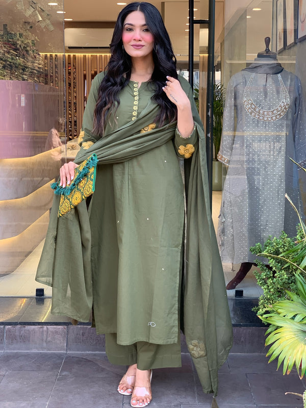 Chanderi Silk Kurta Set With Chanderi Dupatta
