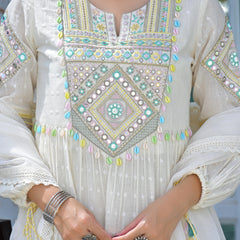 Flex Butti Cotton Kurta Set With Cota Chex Dupatta