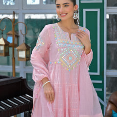 Flex Butti Cotton Kurta Set With Cota Chex Dupatta