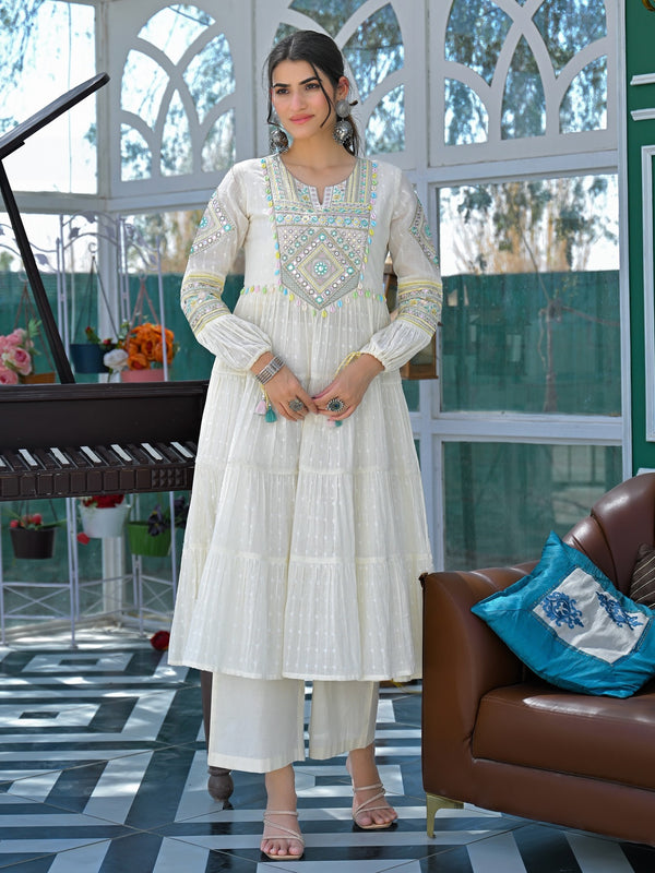 Flex Butti Cotton Kurta Set With Cota Chex Dupatta