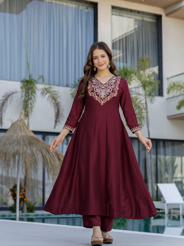 Women's Chinon Printed Kurta Pant & Organza Dupatta Set